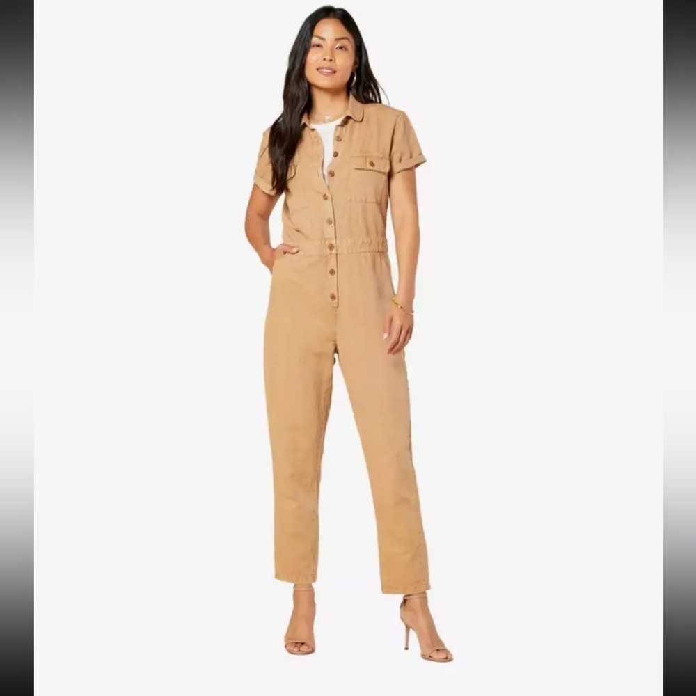 Outerknown S.E.A. Suit S Sand Brown Organic Cotton Linen Jumpsuit Coveralls New